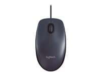 Logitech M100 - Ratón - diestro y zurdo - óptico - 3 botones - cableado - USB - negro