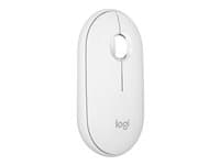 Logitech Pebble Mouse 2 M350s - Ratón - óptico - 3 botones - inalámbrico - Bluetooth - blanco