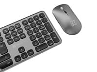 Klip Xtreme - Keyboard and mouse set - Spanish (Latin American) - Wireless - Bluetooth - Aluminum silver